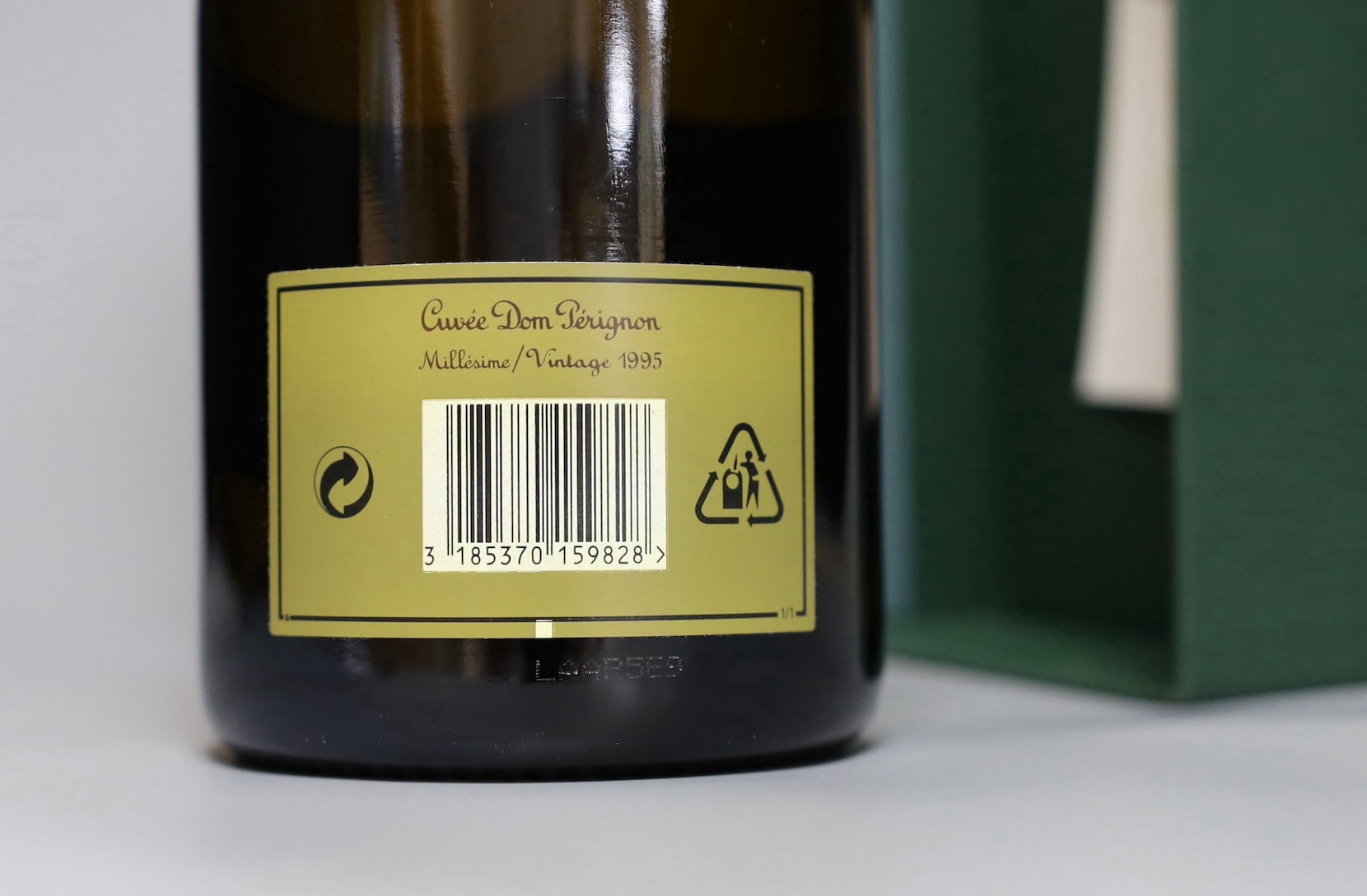 A cased bottle of Cuvée Dom Pérignon vintage 1995